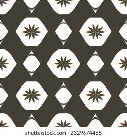 Sophisticated black and white art deco pattern showcasing delicate leaves, meticulously repeating to form a seamless fabric design.