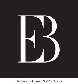 A sophisticated black and white logo featuring the letters "EB," designed for a classic and timeless look, suitable for professional and corporate branding.