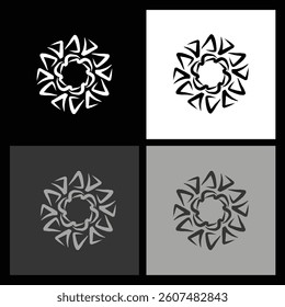 Sophisticated Black and White Radial Icon. A Minimalistic Design Perfect for Logos and Modern Digital Media Projects
