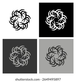 Sophisticated Black and White Radial Icon – Stylish Design for Modern Web Graphics and Branding Solutions