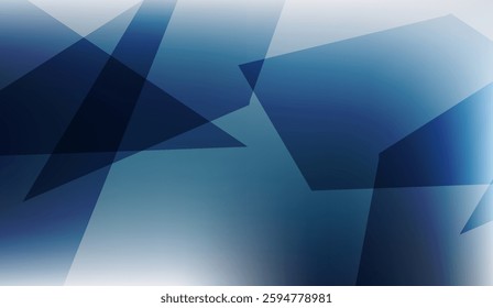 Sophisticated blue geometric abstraction with overlapping angular shapes creating a sense of depth and modern artistic flair ideal for contemporary designs