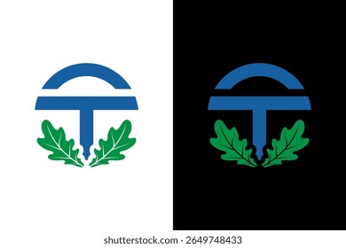 Sophisticated Blue Letter T Logo Design