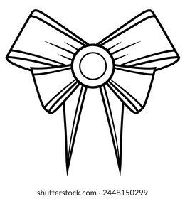 Sophisticated bow outline in vector format, ideal for diverse design applications.