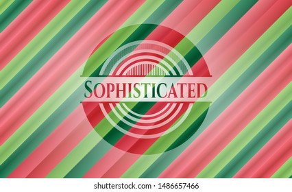 Sophisticated christmas colors style badge. Vector Illustration. Detailed.
