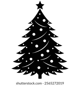 Sophisticated Christmas tree silhouette for elegant designs