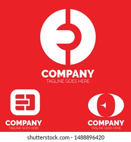 A sophisticated collection of vector logo templates featuring the initials ED or DE. The set showcases various creative styles, including a minimalist circular monogram, a tech-inspired modular square icon, and a dynamic oval lens shape. Ideal for digital agencies, electronics brands, software developers, multimedia companies, communication startups, and modern corporate identities seeking a bold and futuristic look.
