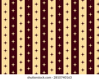 Sophisticated dark brown and cream vertical stripe seamless pattern with tiny starbursts. Classy backdrop for elegant corporate stationery, minimalist packaging, and textile