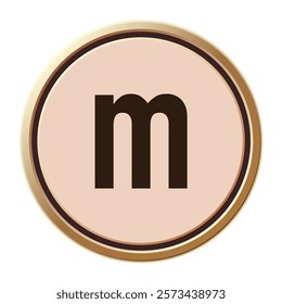 Sophisticated Valentine’s Day Letter m on Stylish Circular Badge