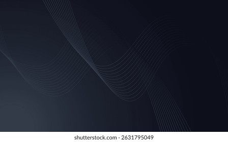 Sophisticated Deep Blue Background with Gentle Wavy Lines, Ideal for Technology or Corporate Designs with a Minimalist and Modern Touch