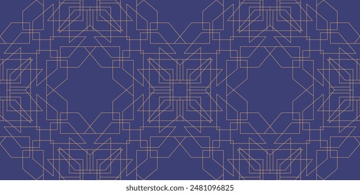 A sophisticated design featuring an intricate, geometric pattern with detailed lines on a serene blue backdrop