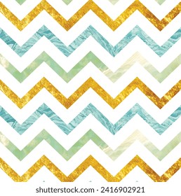 Sophisticated Design: Unique horizontal zigzag pattern and watercolor textures create a light and airy feel against a white background, ideal for modern interiors and creative projects