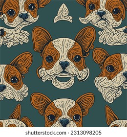 A sophisticated dog pattern, showcasing elegant silhouettes of different dog breeds against a sleek and modern background.