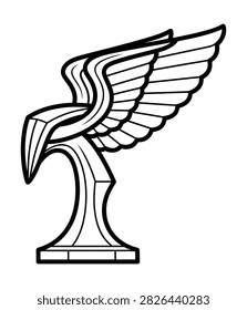 Sophisticated eagle statue with open wings. Ornate winged sculpture design for premium luxury branding concepts.