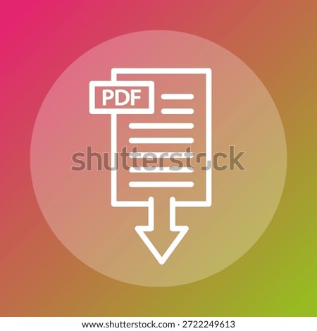 Sophisticated electronic documentation. Digital download Vector. Exporting document file symbol. Vibrant gradient background.