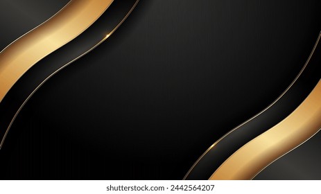 Sophisticated Elegance, Shimmering Glitters and Adorned Elements on a Black and Golden Backdrop, Perfect for Exclusive Banners and Modern Websites
