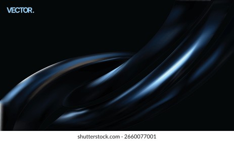 Sophisticated and Elegant Abstract Twisting Shapes With Smooth Textures on a Dark Background