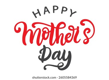 A sophisticated and elegant "Happy Mother's Day" script typography vector. Ideal for high-end greeting cards, gifts, and branding.
