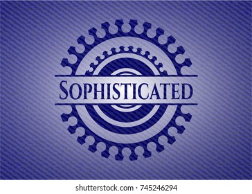 Sophisticated emblem with denim high quality background