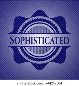 Sophisticated emblem with denim texture