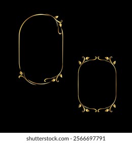 Sophisticated Geometric Golden Frames Modern Vector Design on Dark Backdrop
