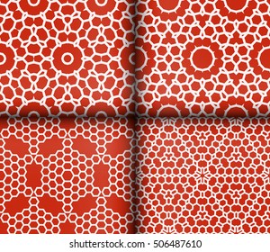 sophisticated geometric pattern based on repetitive simple forms. vector illustration for interior design, backgrounds, card, textile industry. red coloring