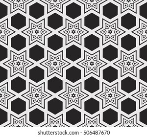 sophisticated geometric pattern based on repetitive simple forms. vector illustration for interior design, backgrounds, card, textile industry. black and white coloring