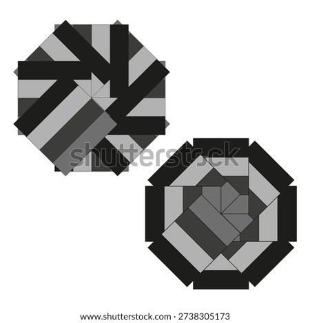 Sophisticated geometric patterns. Magnificent grey Vector. Professional angular arrangements. Incredible dark backgrounds.
