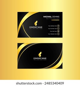 Sophisticated Gold and Black Business Card Template