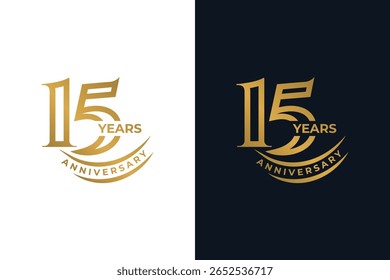 Sofisticado Design de Aniversário de Quinze Anos Dourado