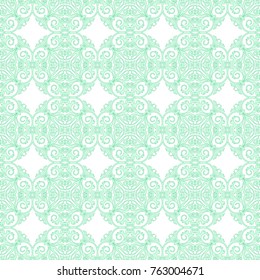 Sophisticated green seamless abstract pattern on a white