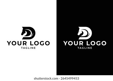 Sophisticated Horse Silhouette Letter Logo Template