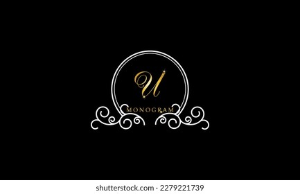 Sophisticated initial U brand logo design. Classic, luxurious, elegant monogram.