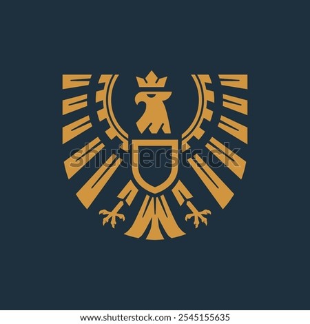 Sophisticated insignia an eagle with crown outspread wings, symbolizing prestige and authority