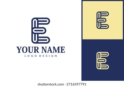 Sofisticado logotipo letra E com linhas minimalistas suaves - sentimentos inspiradores de elegância e confiança. Isolado no fundo branco.
