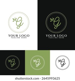 Sophisticated Letter G Floral Logo Design