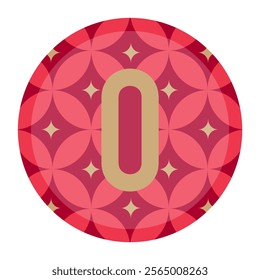 A sophisticated letter O badge with a red and gold circular floral-inspired design. Perfect for premium branding, high-end design projects, or stylish visual elements