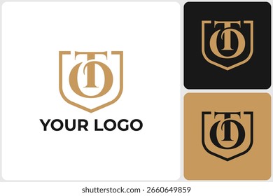 Sofisticado diseño de logotipo TO Lettermark Shield