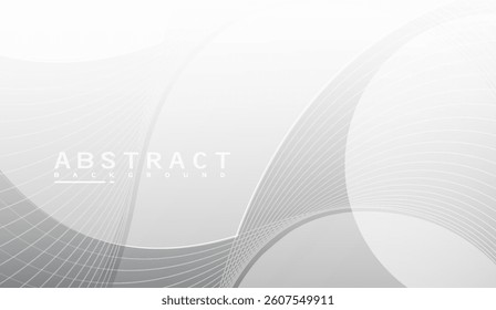 Sophisticated light gray abstract background with dynamic flowing wave lines and subtle gradient effect, perfect for contemporary design projects and versatile compositions