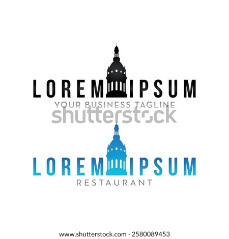 A sophisticated logo design featuring a bold dome silhouette with modern typography, perfect for businesses, restaurants, and corporate branding with a professional touch.