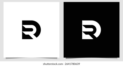 Sophisticated Logo Design Featuring Intertwined 'D' and 'R' Letters with Monochromatic Contrast