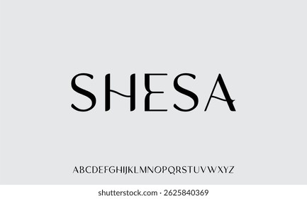Elegantes Logo-Design mit dem Wort "SHESA" in einer stilvollen, modernen Schriftart, perfekt für Mode, Schönheit oder Luxus-Markenidentitäten.