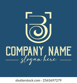 A sophisticated logo featuring a stylized "B" monogram within a shield-like shape, creating a visually appealing and memorable design.