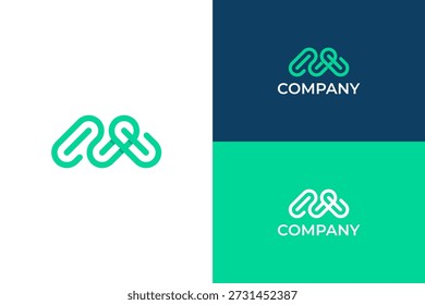 El sofisticado logotipo M tiene un toque tecnológico y digital.
