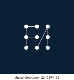 Sophisticated minimalist pattern made of connected dots in white on deep blue