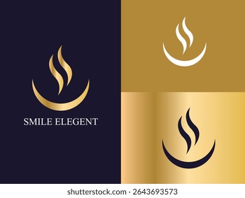 A sophisticated and modern logo design featuring a golden flame and crescent shape, symbolizing warmth, elegance, and premium branding. Perfect for luxury businesses, wellness brands, spas, cosmetic p