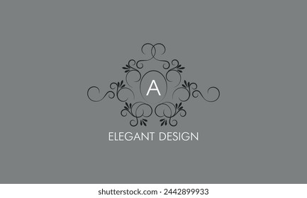 Sophisticated monogram design with calligraphic elegant line art logo design. Letter A. Business sign for royalty, boutique, cafe, hotel, restaurant, jewelry.