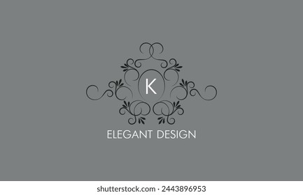Diseño sofisticado del monograma con el diseño elegante caligráfico del logotipo de la línea. Letra K. Signo de negocio para la realeza, boutique, café, hotel, restaurante, joyería.