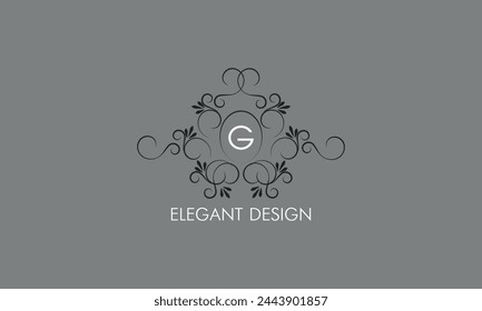 Diseño sofisticado del monograma con el diseño elegante caligráfico del logotipo de la línea. Letra G. Signo de negocio para la realeza, boutique, café, hotel, restaurante, joyería.