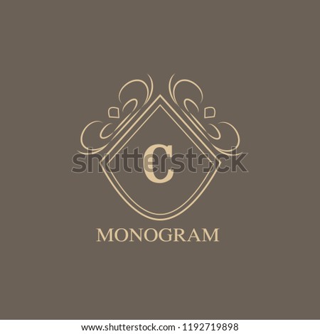 Sophisticated Monogram Template Simple Logo Design Stock Vector