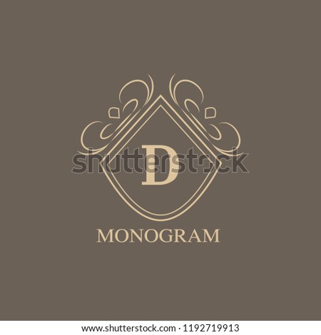sophisticated monogram template simple logo design stock vector